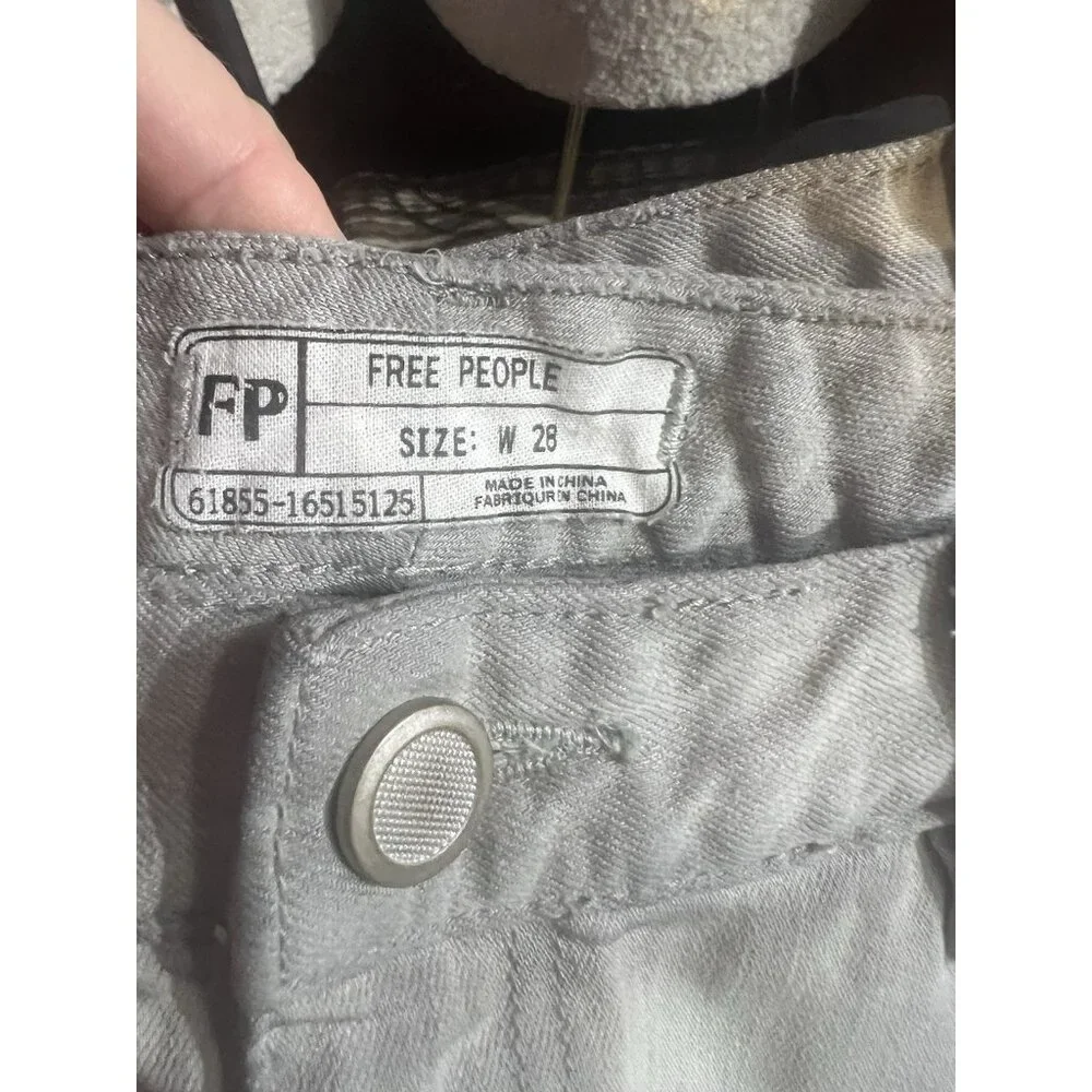 Free People Jeans Women Size 28 Gray Denim Flare Mid Rise Stretch